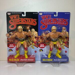 WWE LJN Mattel Superstars HULK HOGAN 8" Retro Action Figure NEW blue & black Set